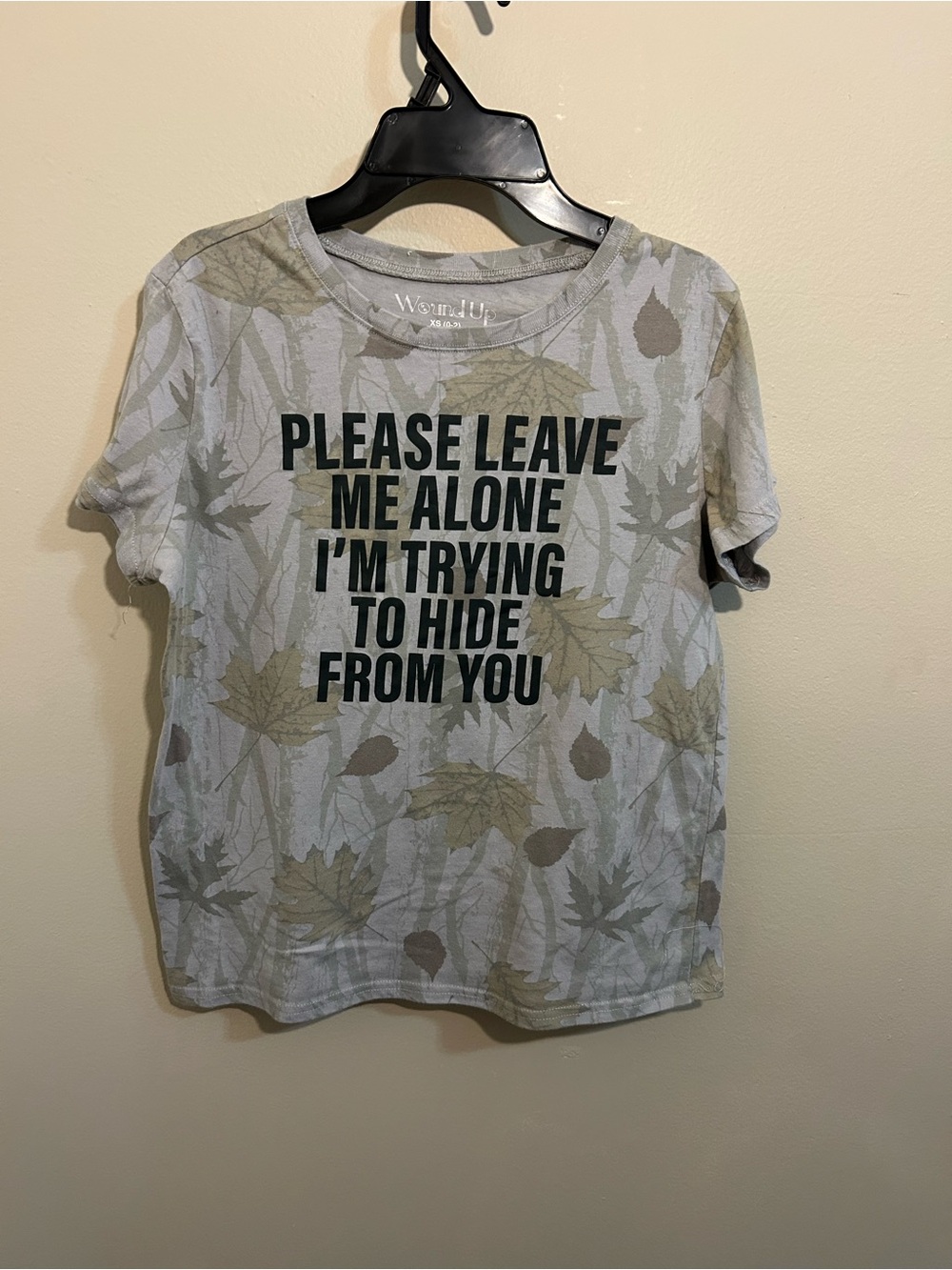 Wonder Nation  'Please Leave Me Alone' Green Leaf Graphic Tee